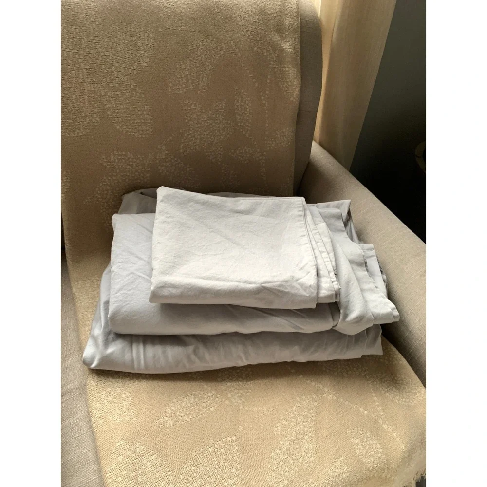 Threadmill home linen  cotton solid light gray sheet set size twin X-LARGE‎